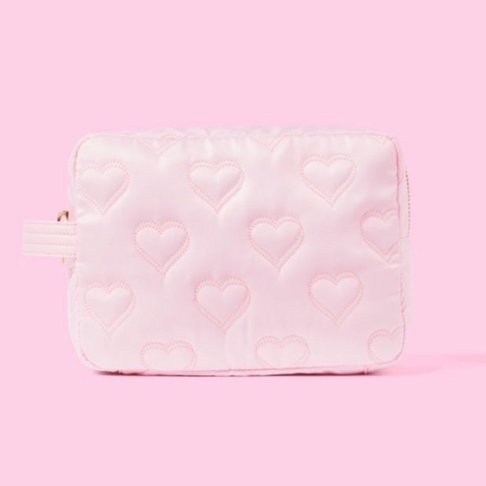 Quilted Hearts Large Pouch - Stoney Clover Lane x Target Light Pink